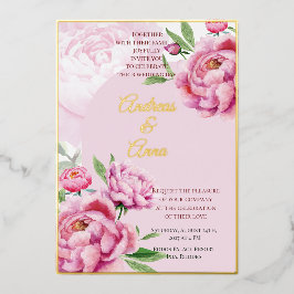 Peony Wedding 箔招待状
