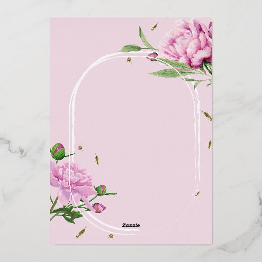 Peony Wedding 箔招待状 (裏面)