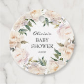 Peony Wreath Neutral Garden Favor Tag フェイバータグ (正面)