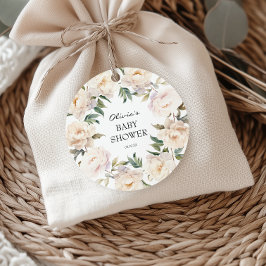 Peony Wreath Neutral Garden Favor Tag フェイバータグ