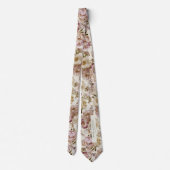 Peony's 結婚 Pink and Peoy Keepsake Name +日付 ネクタイ (裏面)