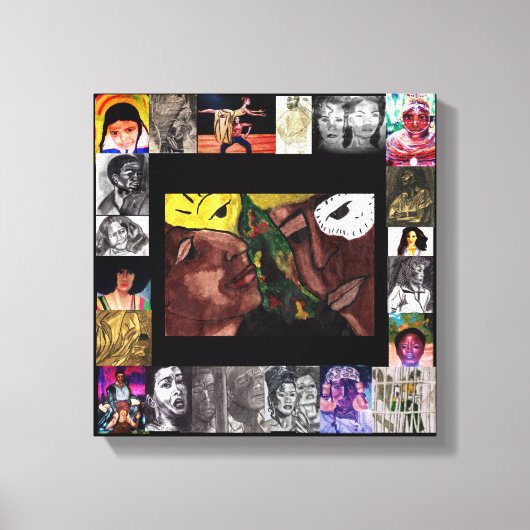 PEOPLEキャンバスの黒い歴史お祝い キャンバスプリント (正面)