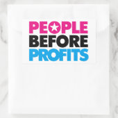 People Before Profitステッカー 長方形シール (バッグ)