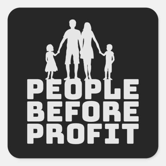 People Before Profit Activism Social Justice Equal スクエアシール (正面)