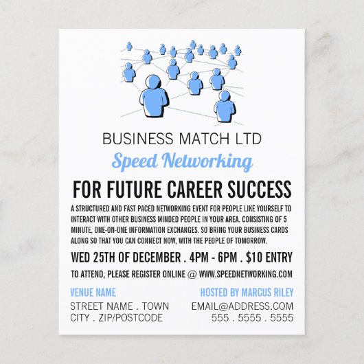 People Connect、Speed Networkingイベント広告の チラシ (正面)