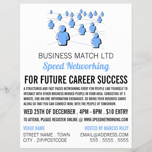 People Connect、Speed Networkingイベント広告の チラシ (正面)
