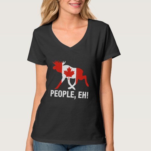 People, eh! Funny Canadian Moose Maple Leaf Canada Tシャツ (正面)