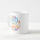 People First Always HR Admin Motivational Mug コーヒーマグカップ (正面左)