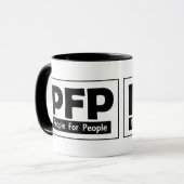People For Peopleロゴ – 黒 マグカップ (正面左)