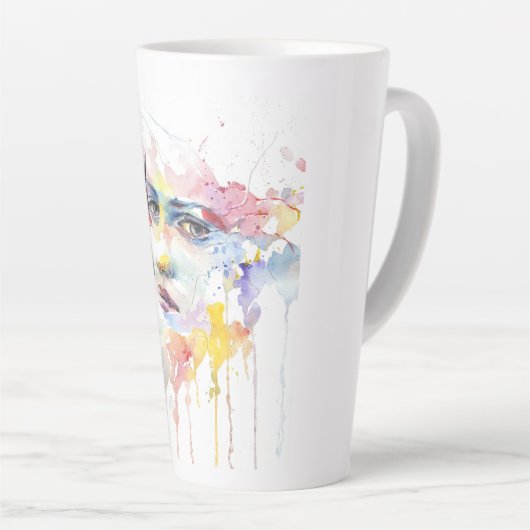 people-girl-woman-face-portrait カフェラテマグ (右アングル)