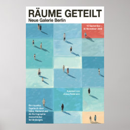 People in Grid Spaces Poster - Modern German ポスター