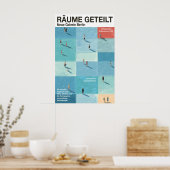 People in Grid Spaces Poster - Modern German ポスター (キッチン)