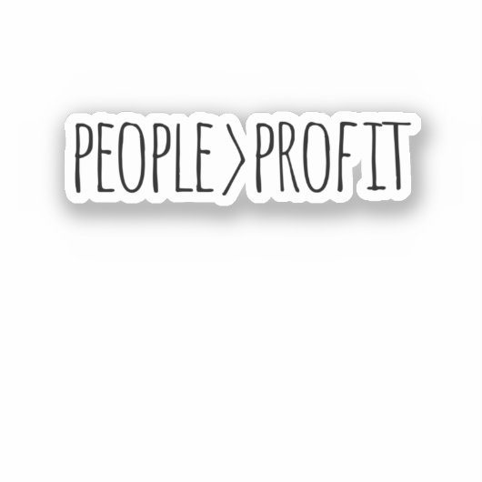 People Over Profitステッカー シール (正面)