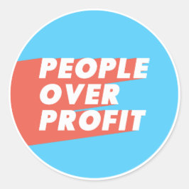 People Over Profit（青と赤） ラウンドシール