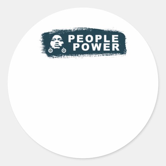 People Powerステッカー ラウンドシール (正面)