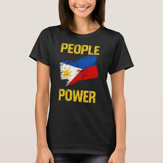 People Power Impeach Marcos Protest Tee Corruption Tシャツ (正面)