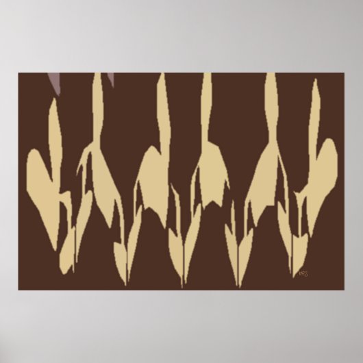 People Shadow Shadowsのアウトライン抽象芸術 ポスター (正面)