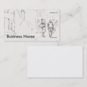 People walking English street drawing 名刺 (正面/裏面)