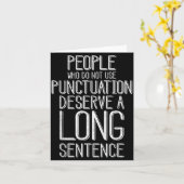 People Who Do Not Use Punctuation Funny Grammar カード (黄色い花)