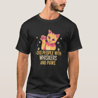 People with Whiskers and Paws Cat Lover Friends Ki Tシャツ