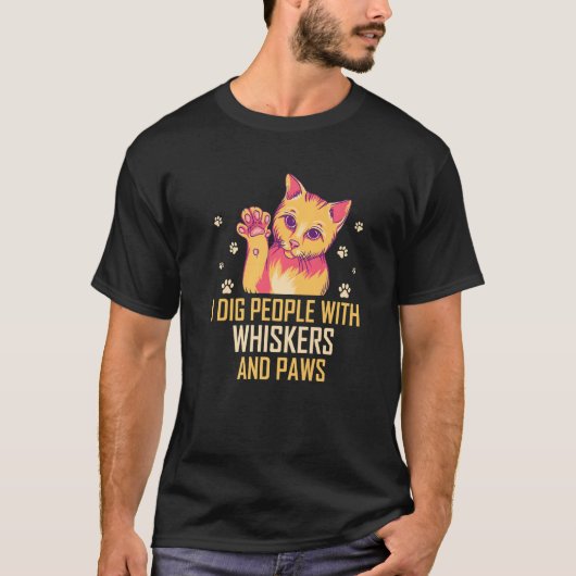 People with Whiskers and Paws Cat Lover Friends Ki Tシャツ (正面)