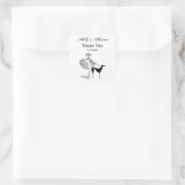 People-Woman-Dog-FilledIn-ArtDeco-Trans-BG-ADD-155 スクエアシール (バッグ)