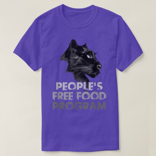 People's Free Food Programブラック・猫好き・ギフト  Tシャツ (デザイン正面)