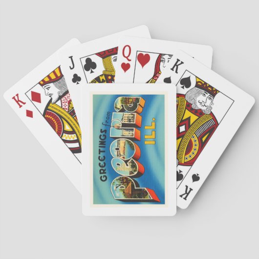 PeoriaイリノイILの古いヴィンテージ旅行記念品 トランプ (裏面)