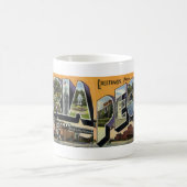 Peoria ILのヴィンテージの郵便はがきのマグからの挨拶 コーヒーマグカップ (中央)