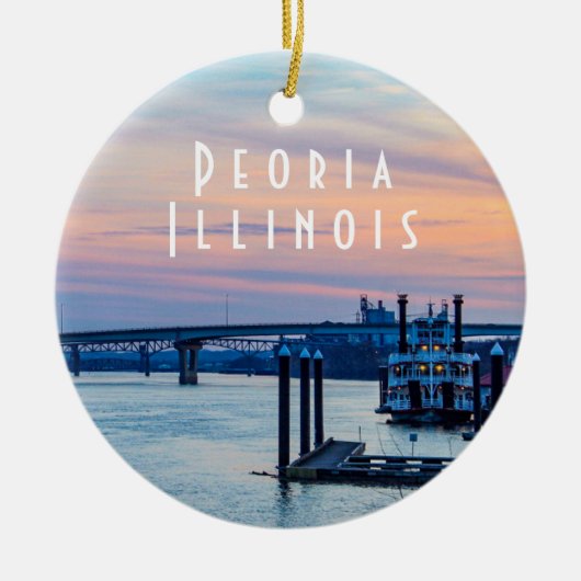 Peoria Illinois at Sunset セラミックオーナメント (正面)