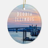 Peoria Illinois at Sunset セラミックオーナメント (左)