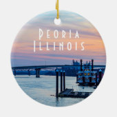 Peoria Illinois at Sunset セラミックオーナメント (裏面)