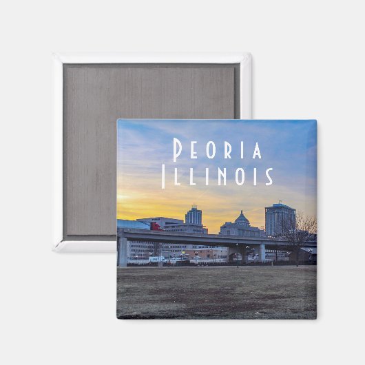 Peoria Illinois at Sunset Magnet マグネット (正面/裏面)
