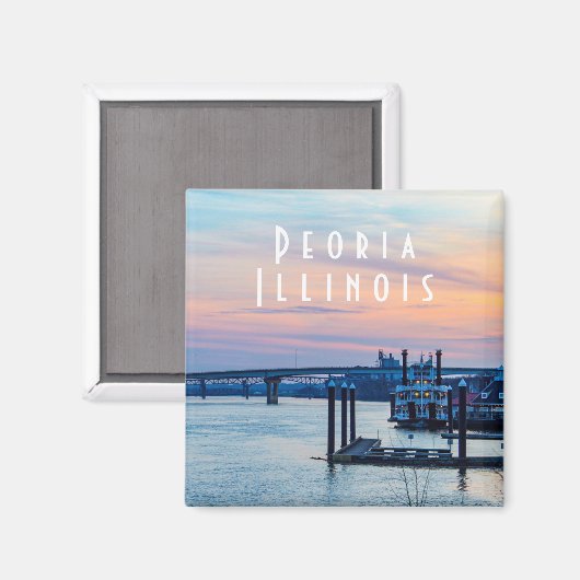 Peoria Illinois at Sunset Magnet マグネット (正面/裏面)