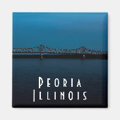 Peoria Illinois River at Sunset Magnet マグネット (正面)