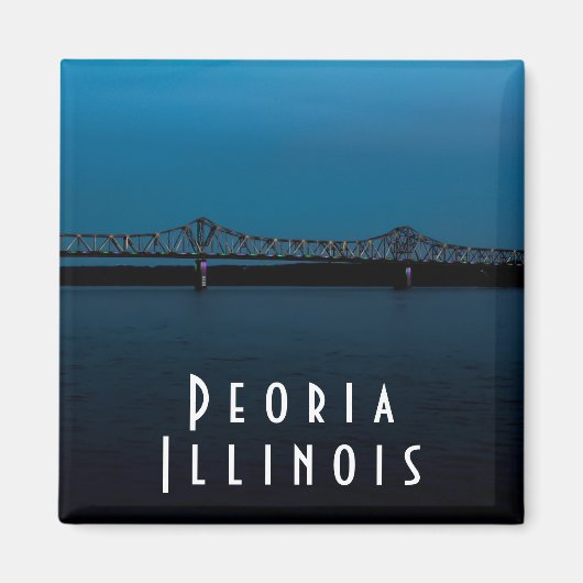 Peoria Illinois River at Sunset Magnet マグネット (正面)
