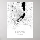 Peoria Map - Illinois - City Map Poster ポスター (正面)