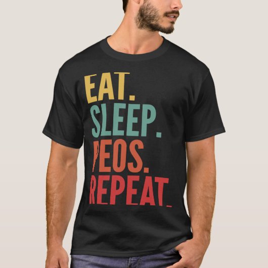 Peos Cryptoスリープ食べPeosリピート Tシャツ (正面)