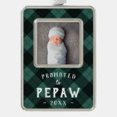 Pepawに昇格 |ベビーフォトグランパ シルバープレートフレームオーナメント (正面)