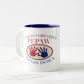 Pepaw最も最高のな手 ツートーンマグカップ (正面左)