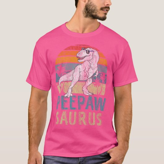 Pepawsaurus Tレックス恐竜ピーポーサウルス家族M Tシャツ (正面)
