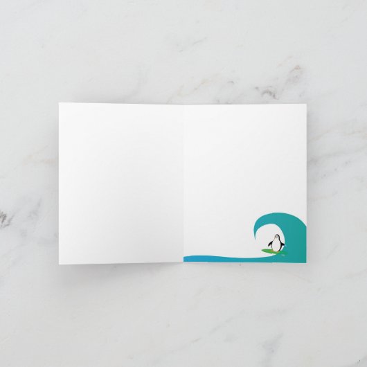 Pepeのサーファーのペンギンのサンキューカード サンキューカード (内部)