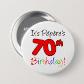 Pepereの第70誕生会のフランスのな祖父ボタン 缶バッジ (正面&裏面)