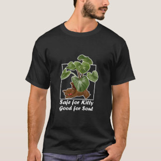 Peperomia Cat Safe Plant Sleeping Fluffy Cat Art Tシャツ