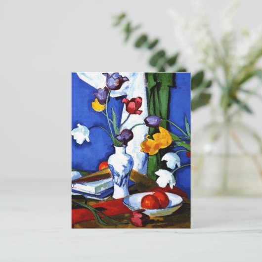 Peploe - チューリップと果物、ポストカード ポストカード (スタンド正面)