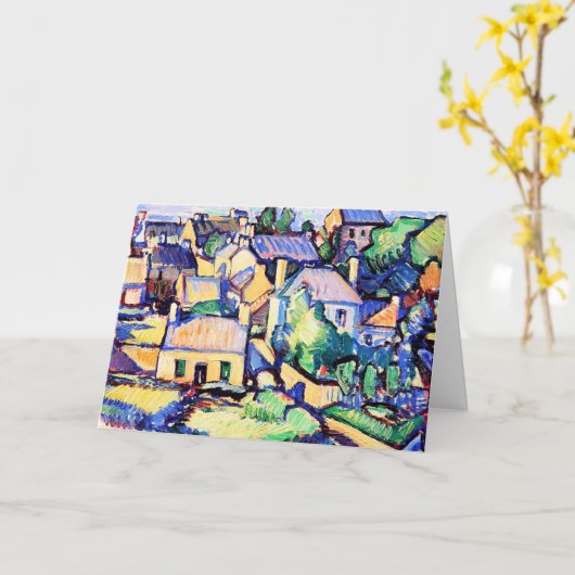 Peploe - Ile de Brehat, cityscape 絵画's, カード (黄色い花)