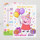 Peppa Pig Birthday Card for Kids | Personalized シーズンカード (正面/裏面)