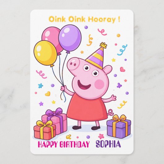 Peppa Pig Birthday Card for Kids | Personalized シーズンカード (正面)