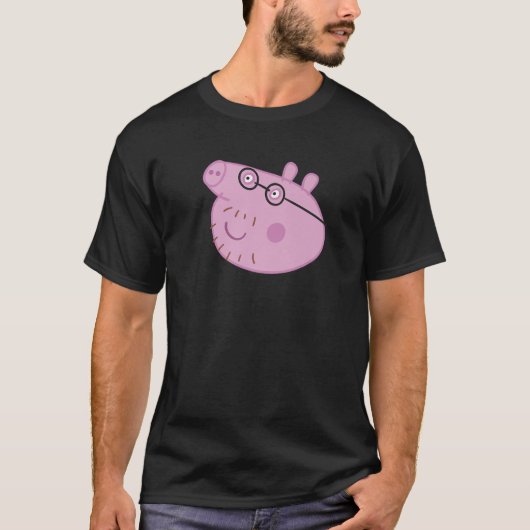 Peppa Pig Happy Daddy Pig Big Face Premium  Tシャツ (正面)