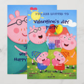 Peppa Pig Valentine Card for Class, Personalized シーズンカード (正面/裏面)
